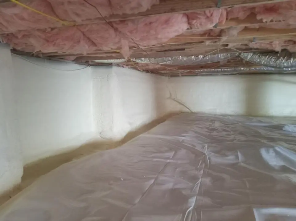 Crawl space encapsulation with closed-cell spray foam for Metal Roof Coating in Raisin